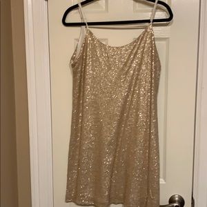 champagne sequined dress